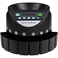 Contador de Monedas Euro Profesional 220 V- Clasificador de Monedas Pantalla LED de 7 Dígitos 300 Monedas por Minuto…